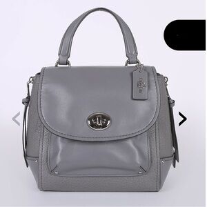 Coach Faye Embossed Gray Leather Backpack